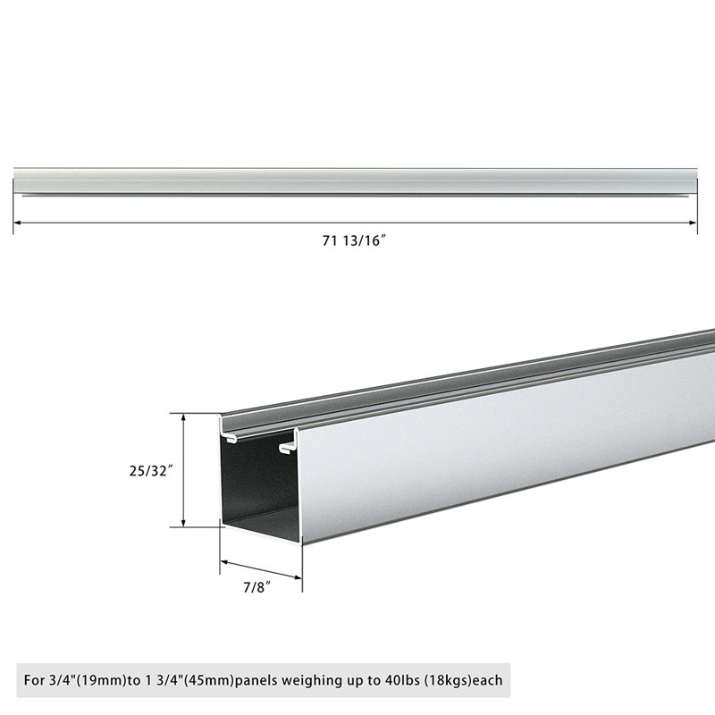 JUBEST Heavy Duty Bifold Door Hardware Kit Top Mount for Inside Door